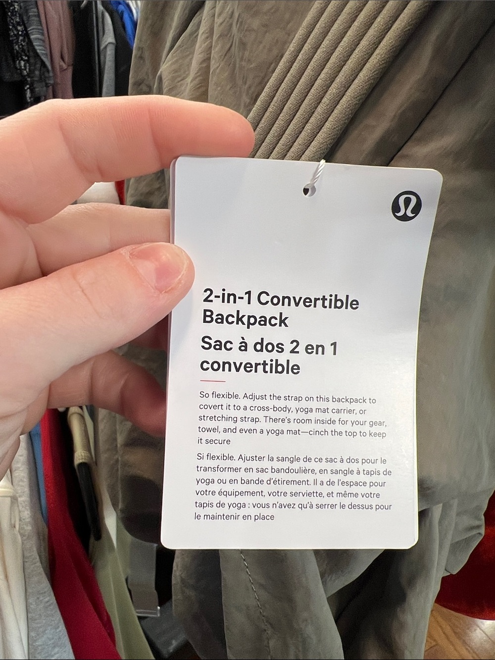 Lululemon 2 in 1 convertible NWT yoga backpack - Picture 8 of 10
